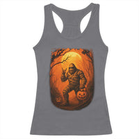 Funny Halloween Bigfoot Scary Spooky Cryptid Sasquatch Racerback Tank Top - Wonder Print Shop