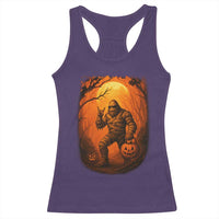 Funny Halloween Bigfoot Scary Spooky Cryptid Sasquatch Racerback Tank Top - Wonder Print Shop
