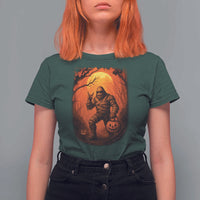 Funny Halloween Bigfoot Scary Spooky Cryptid Sasquatch T Shirt For Women - Wonder Print Shop