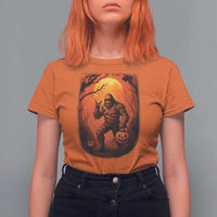 Funny Halloween Bigfoot Scary Spooky Cryptid Sasquatch T Shirt For Women - Wonder Print Shop