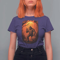 Funny Halloween Bigfoot Scary Spooky Cryptid Sasquatch T Shirt For Women - Wonder Print Shop
