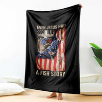 Funny Even Jesus Had A Fish Story Throw Blanket Fisherman Christian Fishing - Wonder Print Shop