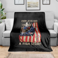 Funny Even Jesus Had A Fish Story Throw Blanket Fisherman Christian Fishing - Wonder Print Shop