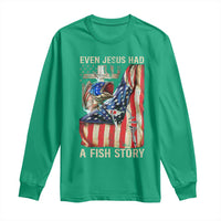 Funny Even Jesus Had A Fish Story Long Sleeve Shirt Fisherman Christian Fishing - Wonder Print Shop
