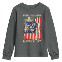 Funny Even Jesus Had A Fish Story Youth Sweatshirt Fisherman Christian Fishing - Wonder Print Shop