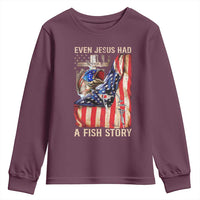 Funny Even Jesus Had A Fish Story Youth Sweatshirt Fisherman Christian Fishing - Wonder Print Shop