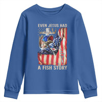 Funny Even Jesus Had A Fish Story Youth Sweatshirt Fisherman Christian Fishing - Wonder Print Shop