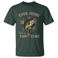 Even Jesus Had A Fish Story T Shirt Funny Fishermen Christian Cross - Wonder Print Shop