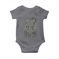 Faith Fishing Hunting Camo US Flag Cross With Hook Christian Baby Onesie - Wonder Print Shop