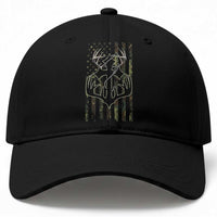 Faith Fishing Hunting Camo US Flag Cross With Hook Christian Baseball Cap