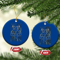 Faith Fishing Hunting Camo US Flag Cross With Hook Christian Ceramic Ornament - Wonder Print Shop