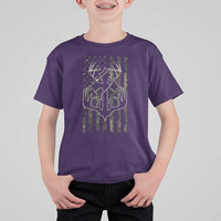 Faith Fishing Hunting Camo US Flag Cross With Hook Christian T Shirt For Kid - Wonder Print Shop