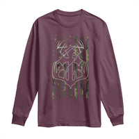 Faith Fishing Hunting Camo US Flag Cross With Hook Christian Long Sleeve Shirt - Wonder Print Shop