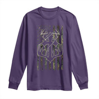 Faith Fishing Hunting Camo US Flag Cross With Hook Christian Long Sleeve Shirt - Wonder Print Shop