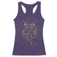 Faith Fishing Hunting Camo US Flag Cross With Hook Christian Racerback Tank Top - Wonder Print Shop
