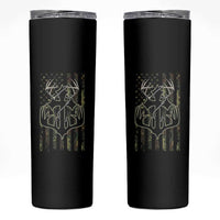 Faith Fishing Hunting Camo US Flag Cross With Hook Christian Skinny Tumbler - Wonder Print Shop