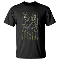 Faith Fishing Hunting Camo US Flag Cross With Hook Christian T Shirt - Wonder Print Shop