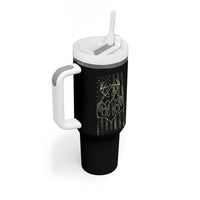 Faith Fishing Hunting Camo US Flag Cross With Hook Christian Tumbler With Handle - Wonder Print Shop