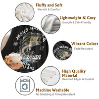 Jesus Made Me A Fisherman I Catch He Cleans Throw Blanket Christian Fisher - Wonder Print Shop