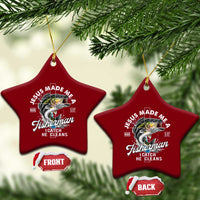 Jesus Made Me A Fisherman I Catch He Cleans Ceramic Ornament Christian Fisher - Wonder Print Shop