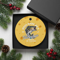 Jesus Made Me A Fisherman I Catch He Cleans Ceramic Ornament Christian Fisher - Wonder Print Shop
