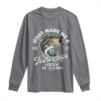 Jesus Made Me A Fisherman I Catch He Cleans Long Sleeve Shirt Christian Fisher - Wonder Print Shop