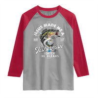 Jesus Made Me A Fisherman I Catch He Cleans Raglan Shirt Christian Fisher - Wonder Print Shop