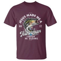 Jesus Made Me A Fisherman I Catch He Cleans T Shirt Christian Fisher - Wonder Print Shop