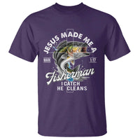 Jesus Made Me A Fisherman I Catch He Cleans T Shirt Christian Fisher - Wonder Print Shop