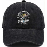 Jesus Made Me A Fisherman I Catch He Cleans Washed Cotton Baseball Cap Christian Fisher