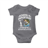 Funny School Is Important But Fishing Is Importanter Baby Onesie Fishing Lover - Wonder Print Shop
