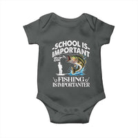 Funny School Is Important But Fishing Is Importanter Baby Onesie Fishing Lover - Wonder Print Shop