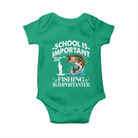 Funny School Is Important But Fishing Is Importanter Baby Onesie Fishing Lover - Wonder Print Shop