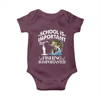Funny School Is Important But Fishing Is Importanter Baby Onesie Fishing Lover - Wonder Print Shop