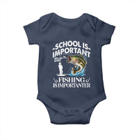 Funny School Is Important But Fishing Is Importanter Baby Onesie Fishing Lover - Wonder Print Shop