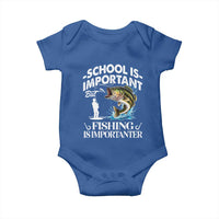 Funny School Is Important But Fishing Is Importanter Baby Onesie Fishing Lover - Wonder Print Shop