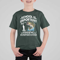 Funny School Is Important But Fishing Is Importanter T Shirt For Kid Fishing Lover - Wonder Print Shop