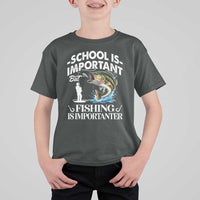 Funny School Is Important But Fishing Is Importanter T Shirt For Kid Fishing Lover - Wonder Print Shop