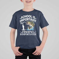 Funny School Is Important But Fishing Is Importanter T Shirt For Kid Fishing Lover - Wonder Print Shop
