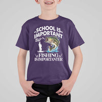 Funny School Is Important But Fishing Is Importanter T Shirt For Kid Fishing Lover - Wonder Print Shop