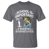 Funny School Is Important But Fishing Is Importanter T Shirt Fishing Lover - Wonder Print Shop