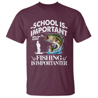 Funny School Is Important But Fishing Is Importanter T Shirt Fishing Lover - Wonder Print Shop