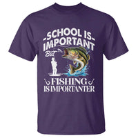 Funny School Is Important But Fishing Is Importanter T Shirt Fishing Lover - Wonder Print Shop