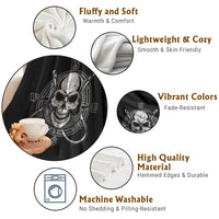 Funny Fishing Lover Throw Blanket Pirate Skull Fishing Hook Compass - Wonder Print Shop