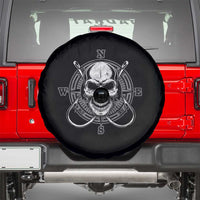 Funny Fishing Lover Spare Tire Cover Pirate Skull Fishing Hook Compass - Wonder Print Shop