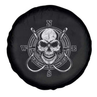 Funny Fishing Lover Spare Tire Cover Pirate Skull Fishing Hook Compass - Wonder Print Shop
