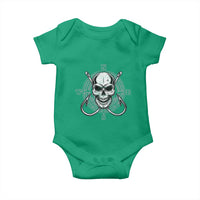 Funny Fishing Lover Baby Onesie Pirate Skull Fishing Hook Compass - Wonder Print Shop