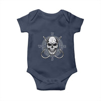 Funny Fishing Lover Baby Onesie Pirate Skull Fishing Hook Compass - Wonder Print Shop