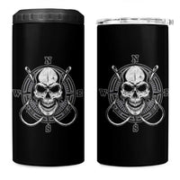 Funny Fishing Lover 4 in 1 Can Cooler Tumbler Pirate Skull Fishing Hook Compass - Wonder Print Shop
