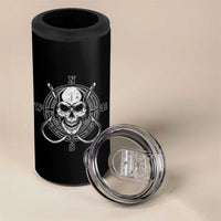 Funny Fishing Lover 4 in 1 Can Cooler Tumbler Pirate Skull Fishing Hook Compass - Wonder Print Shop